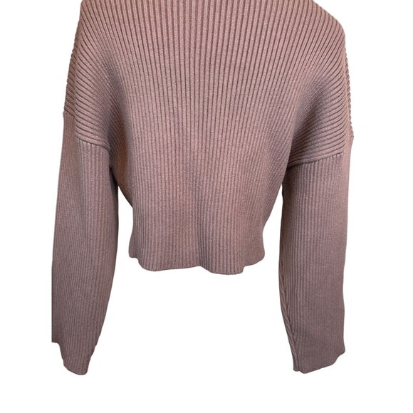 2/$30 ZARA Basic Small Ribbed Mock Neck Deep Taupe/Mauve Sweater - Picture 11 of 15